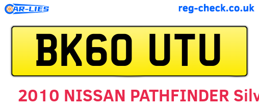 BK60UTU are the vehicle registration plates.