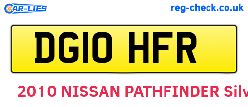 DG10HFR are the vehicle registration plates.