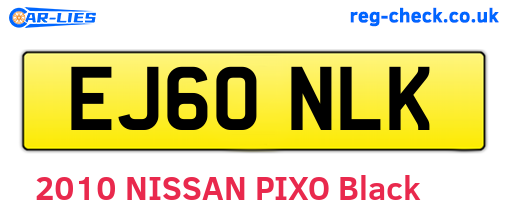 EJ60NLK are the vehicle registration plates.