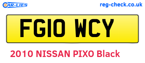 FG10WCY are the vehicle registration plates.