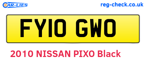 FY10GWO are the vehicle registration plates.