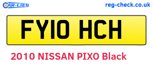 FY10HCH are the vehicle registration plates.