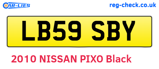 LB59SBY are the vehicle registration plates.