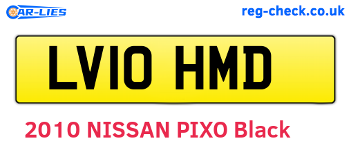 LV10HMD are the vehicle registration plates.