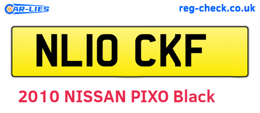 NL10CKF are the vehicle registration plates.