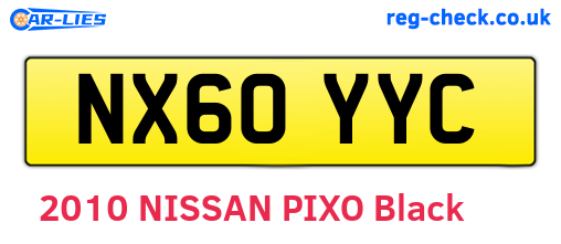 NX60YYC are the vehicle registration plates.