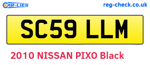 SC59LLM are the vehicle registration plates.