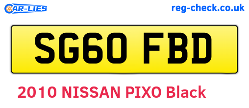SG60FBD are the vehicle registration plates.