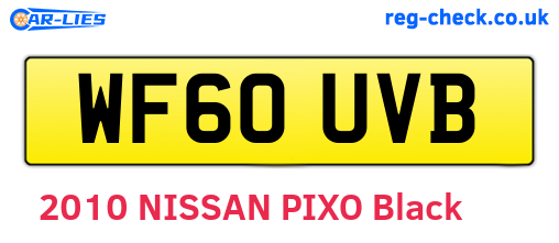 WF60UVB are the vehicle registration plates.