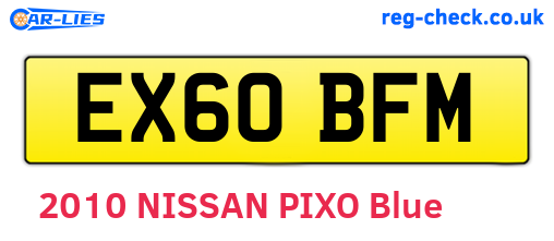 EX60BFM are the vehicle registration plates.