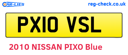PX10VSL are the vehicle registration plates.
