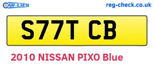 S77TCB are the vehicle registration plates.