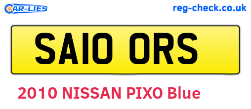SA10ORS are the vehicle registration plates.
