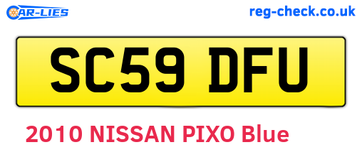 SC59DFU are the vehicle registration plates.