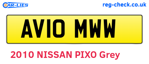 AV10MWW are the vehicle registration plates.