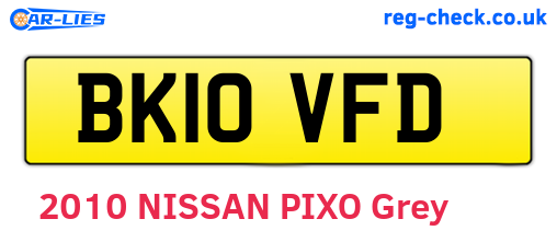 BK10VFD are the vehicle registration plates.