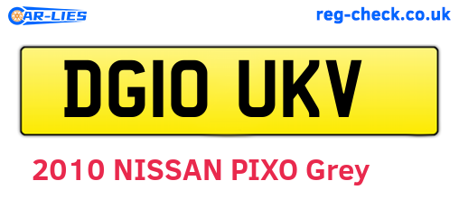 DG10UKV are the vehicle registration plates.