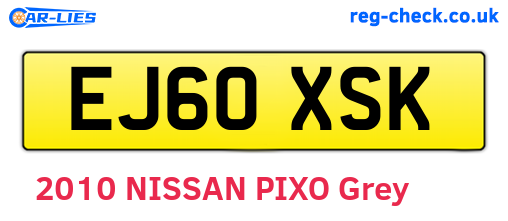 EJ60XSK are the vehicle registration plates.