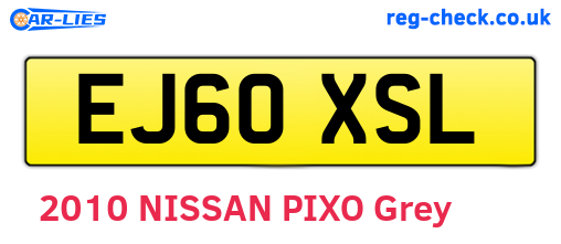 EJ60XSL are the vehicle registration plates.