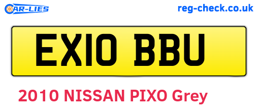 EX10BBU are the vehicle registration plates.