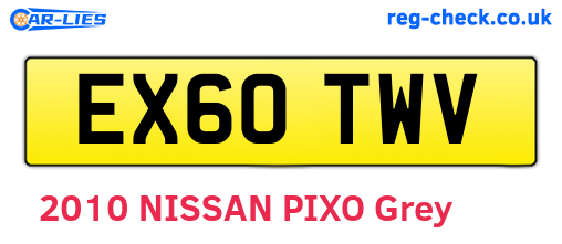EX60TWV are the vehicle registration plates.