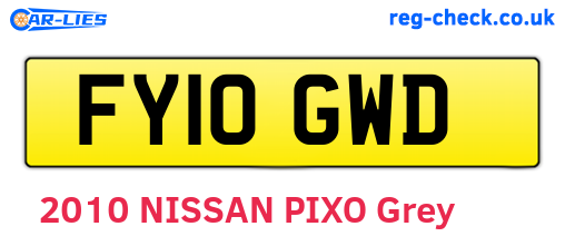 FY10GWD are the vehicle registration plates.