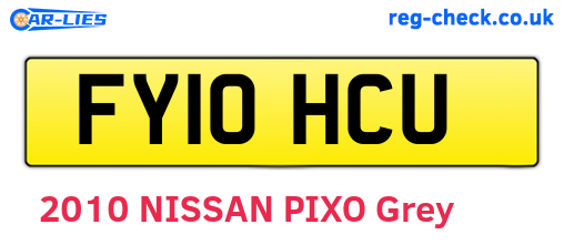 FY10HCU are the vehicle registration plates.