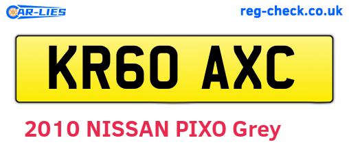 KR60AXC are the vehicle registration plates.