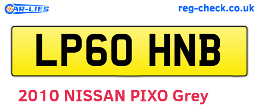 LP60HNB are the vehicle registration plates.