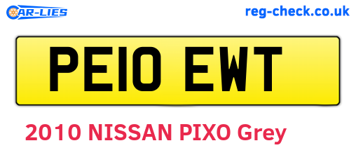 PE10EWT are the vehicle registration plates.