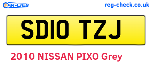 SD10TZJ are the vehicle registration plates.