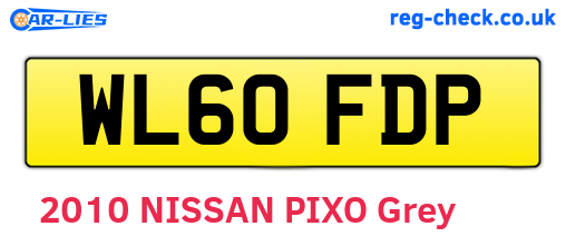 WL60FDP are the vehicle registration plates.
