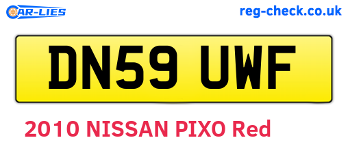 DN59UWF are the vehicle registration plates.