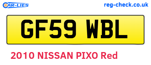 GF59WBL are the vehicle registration plates.