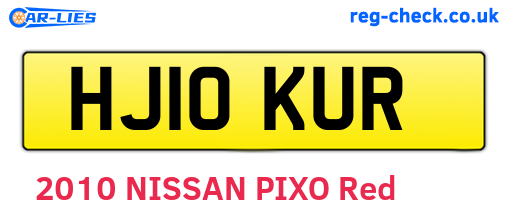 HJ10KUR are the vehicle registration plates.
