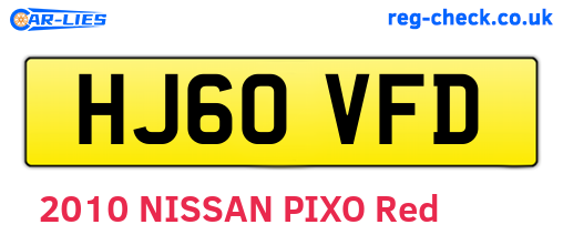 HJ60VFD are the vehicle registration plates.