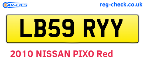 LB59RYY are the vehicle registration plates.
