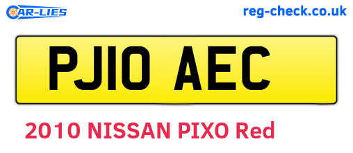 PJ10AEC are the vehicle registration plates.