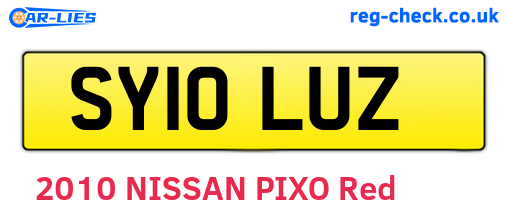 SY10LUZ are the vehicle registration plates.
