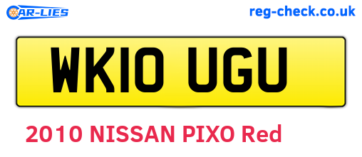 WK10UGU are the vehicle registration plates.