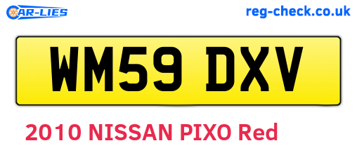 WM59DXV are the vehicle registration plates.