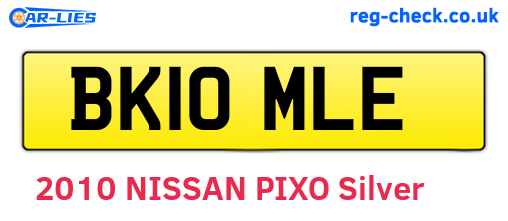 BK10MLE are the vehicle registration plates.