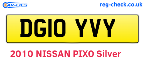 DG10YVY are the vehicle registration plates.