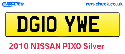 DG10YWE are the vehicle registration plates.