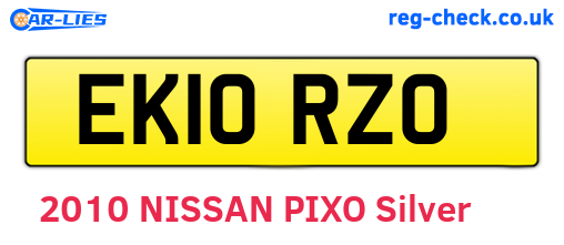 EK10RZO are the vehicle registration plates.