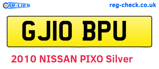 GJ10BPU are the vehicle registration plates.