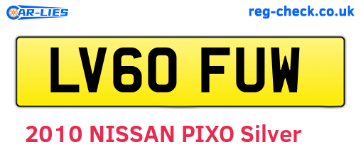 LV60FUW are the vehicle registration plates.