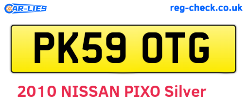 PK59OTG are the vehicle registration plates.