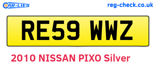 RE59WWZ are the vehicle registration plates.