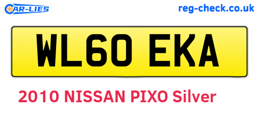 WL60EKA are the vehicle registration plates.